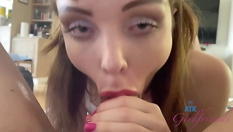 Hawt cutie with huge tits fucked in the kitchen