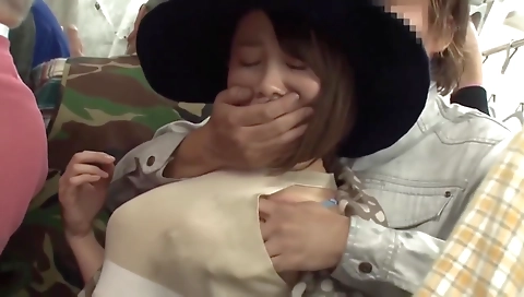 Hot asian milf in bukkake