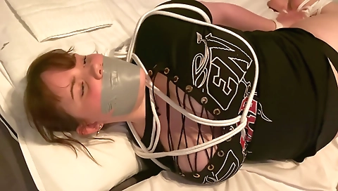 Sexy blonde girl shows off her black dildo