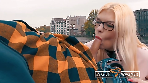 Sexy young blonde anal for cash